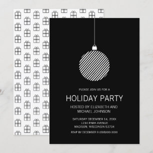 Invitation Fête de Noël noir et blanc