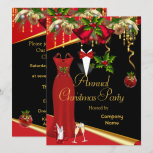 Invitation Fête de Noël officielle de l'entreprise Rouge 2