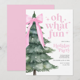 Invitation Fête de Noël Oh Quel Plaisir Rose