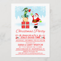 Fête de Noël Père Noël buvant avec l'invitation