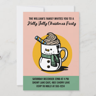 Invitation Fête de Noël personnalisée Holly Jolly