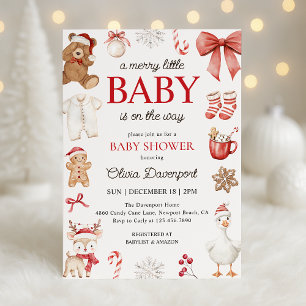 Invitation Fête de Noël Petite Fête d'Hiver Baby Shower