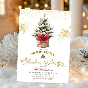 Invitation Fête de Noël Petite Fête Rouge d'Hiver