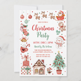 Invitation Fête de Noël pour Enfants Mignons