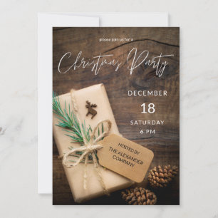 Invitation Fête de Noël Renne & Cadeau
