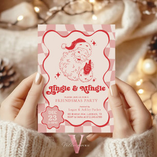 Invitation Fête de Noël Rétro Jingle & Mingle entre Amis