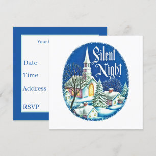 Invitation fête de Noël rétro vintage Church 