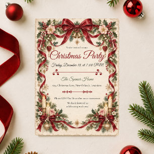 Invitation Fête de Noël romantique en Bourgogne