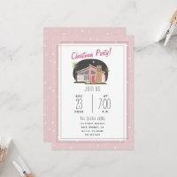 Fête de Noël rose moderne du centre-ville