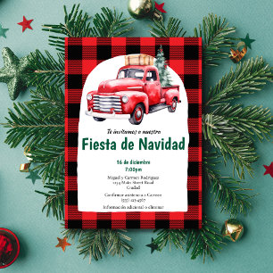 Invitation Fête de Noël Rouge Espagnole de Noël