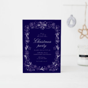 Invitation Fête de Noël rouge Vintage