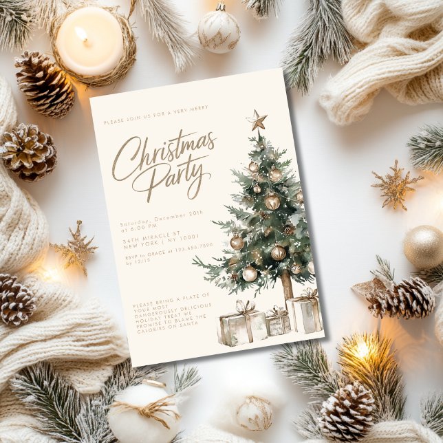 Invitation Fête de Noël Russe Arbre de Noël Nature (Créateur téléchargé)