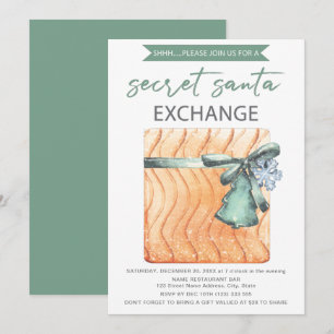 Invitation Fête de Noël Secret Père Noël Watercolor
