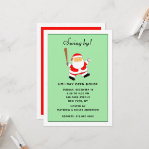 Invitation Fête de Noël sur le thème du baseball
