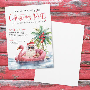 Invitation Fête de Noël sur une Plage Tropicale