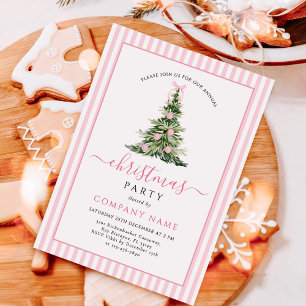 Invitation Fête de Noël traditionnelle de l'arbre au nœud ros