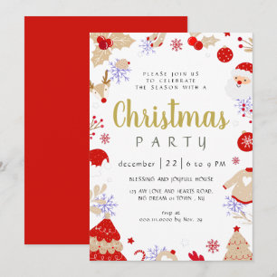 Invitation Fête de Noël traditionnelle élégante d'hiver
