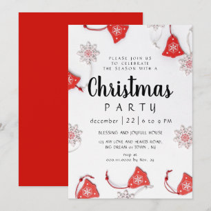 Invitation Fête de Noël traditionnelle élégante d'hiver