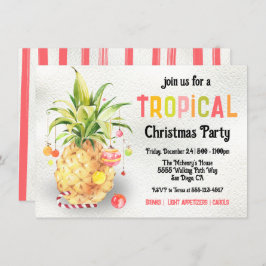 Invitation Fête de Noël Tropical Pinapple