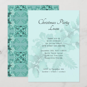 Invitation Fête de Noël Tropical Thème Hibiscus Swag