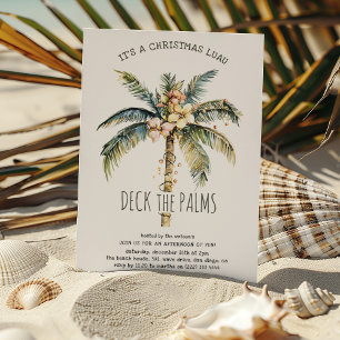 Invitation Fête de Noël tropicale aux palmiers