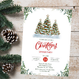 Invitation Fête de Noël Vert Vert