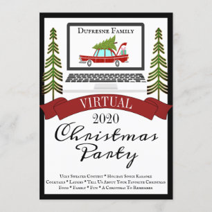 Invitation Fête de Noël virtuelle branchée