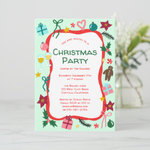 Invitation Fête de Noël Whimsical Quirky PERSONNALISÉ