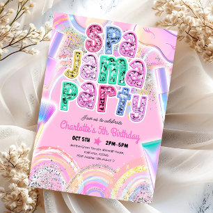 Invitation Fête de Pajama Glam Spa pour 8ème Anniversaire