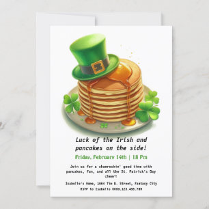 Invitation Fête de pancakes de la Saint-Patrick – Shamrockin'
