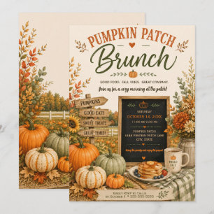 Invitation Fête de Patch de Citrouille Rustique d'Automne