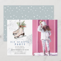 Fête de patinage sur glace Flocon de neige blanc P
