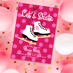 Invitation Fête de patinage sur glace Skate