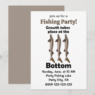 Invitation Fête de pêche au poisson esturgeon fond marin