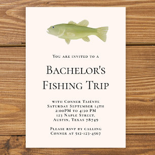 Invitation Fête de pêche pour l'enterrement de vie de garçon