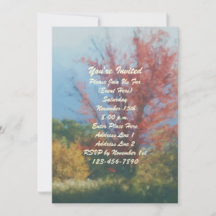 Invitation Fête de peinture d'automne d'arbres d'automne