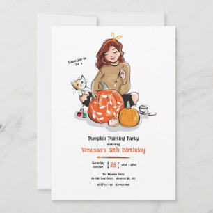 Invitation Fête de peinture de citrouille