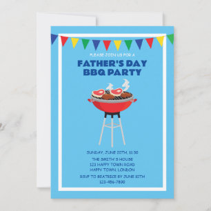 INVITATION FÊTE DE PÈRE PERSONNALISABLE AU BBQ