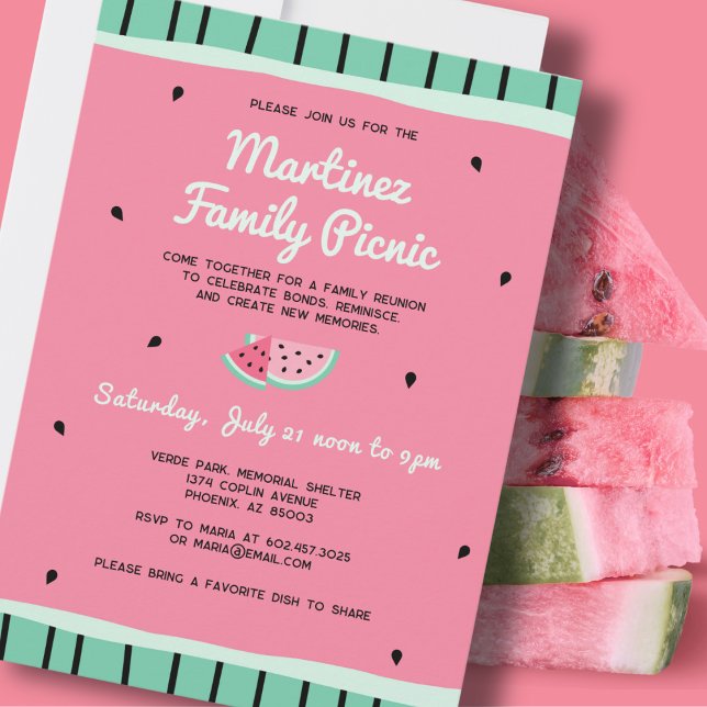 Invitation Fête de pique-nique d'été de la Réunion familiale  (Créateur téléchargé)