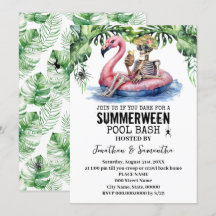 Fête de piscine d'été Skeleton Tropical Summerween
