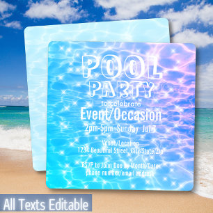 Invitation Fête de piscine Fête d'anniversaire de piscine Fêt
