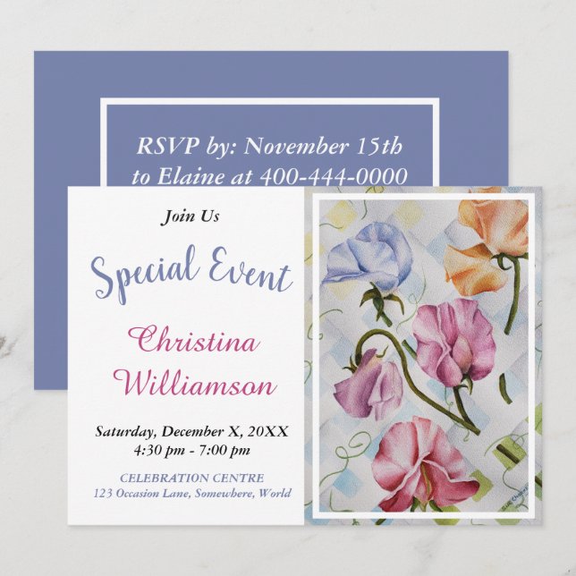 INVITATION FÊTE DE PISCINE OU DE JARDIN (Devant / Derrière)