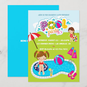 Invitation Fête de piscine pour enfants
