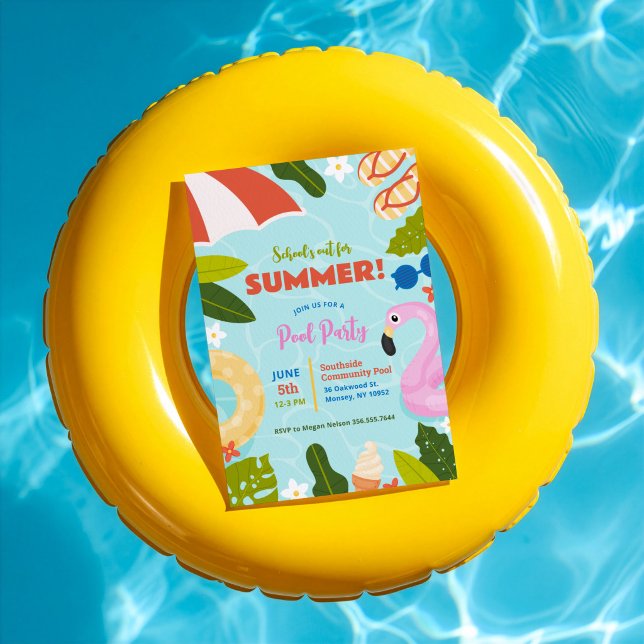 Invitation Fête de piscine pour le coup d'envoi de l'été (Créateur téléchargé)