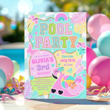 Fête de piscine préppy tendance mignonne fille ann