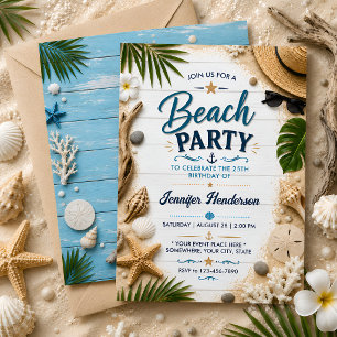 Invitation Fête de plage célébration