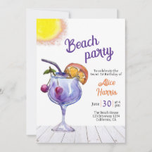 Fête de plage cocktail sweet 16