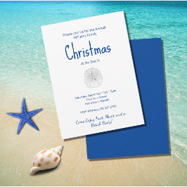 Invitation Fête de plage de Noël Dollar de sable tropical