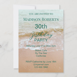 Invitation Fête de plage pour 30 ans