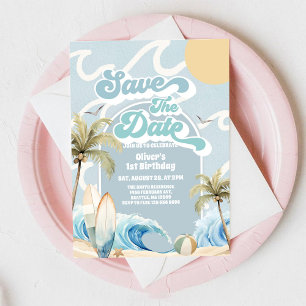 Invitation Fête de plage pour sauver la date d'anniversaire d